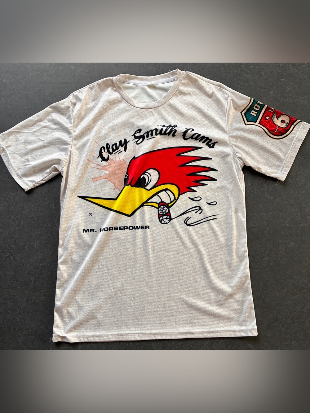 Clay Smith Cams Mr. Horsepower White Graphic Short-Sleeve Tee